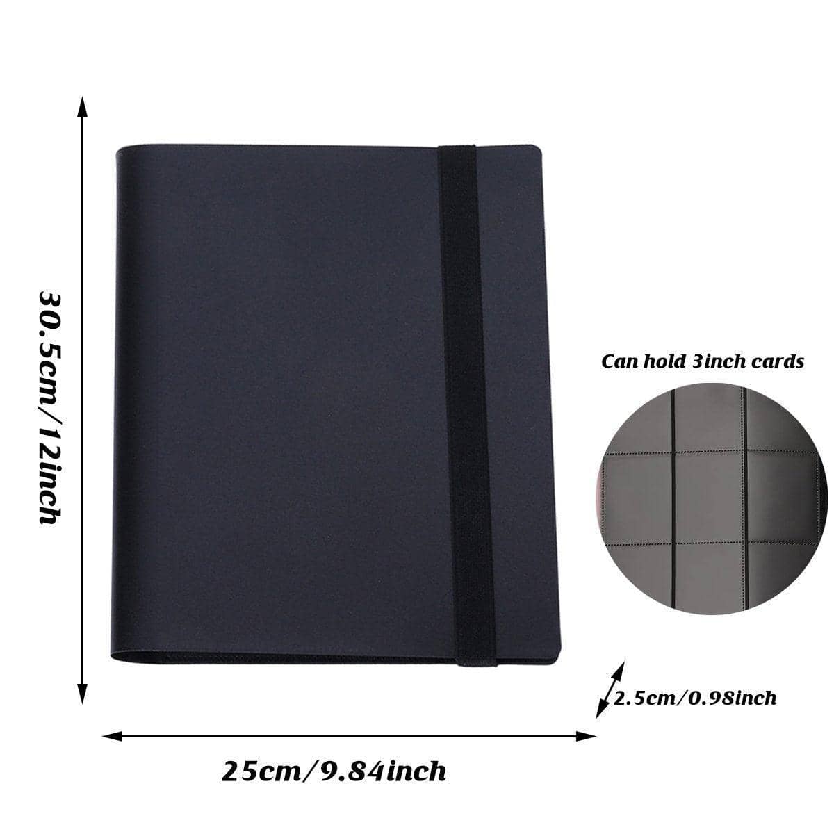 Large Photo Album with 360 Pockets for 3 Inch (7.6cm) Photos or Cards - Black - view 4