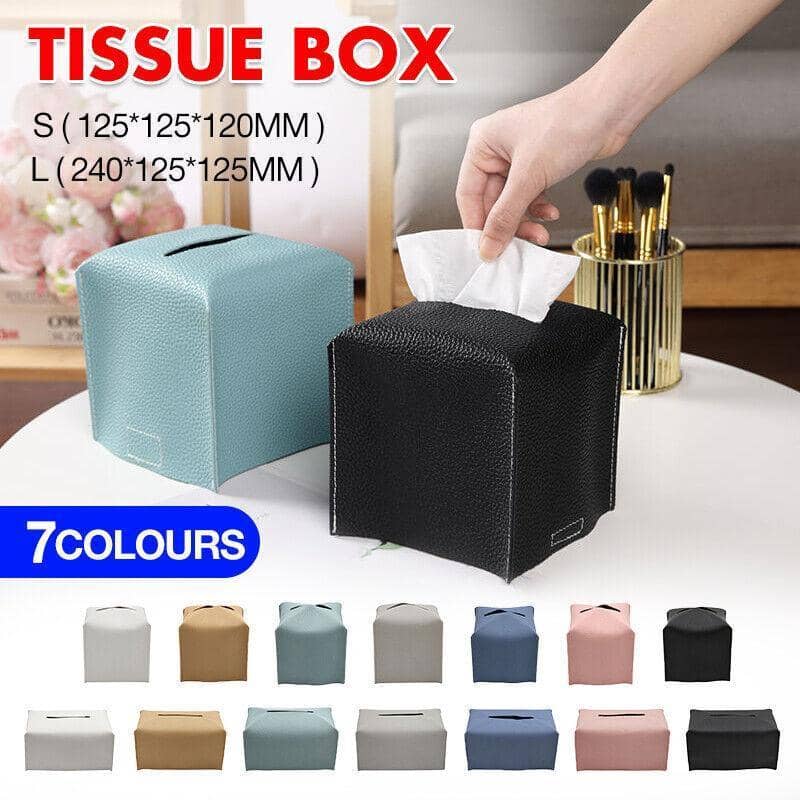 Large PU Leather Tissue Box Cover - Green - view 2
