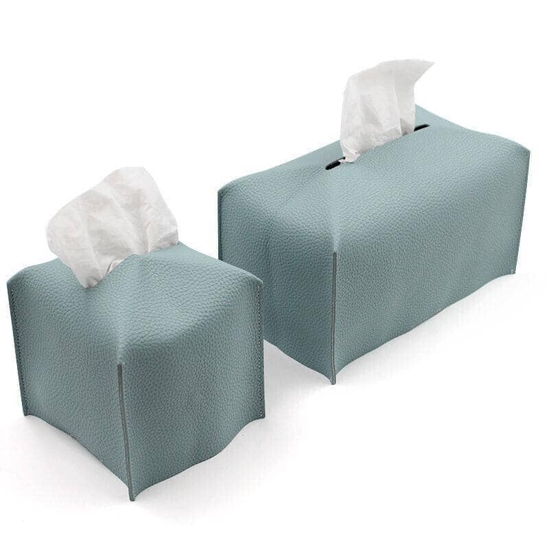 Large PU Leather Tissue Box Cover - Green - view 5
