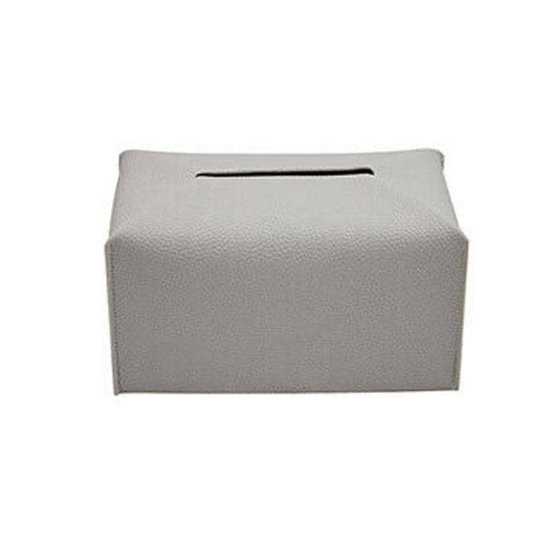 Large PU Leather Tissue Box Cover - Grey
