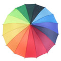 Large Rainbow Umbrella with 16 Ribs, Straight Long Handle for Sun and Rain - view 3