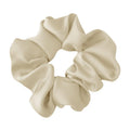 Large Satin Scrunchie Hair Tie Elastic Ponytail Accessory - Cream