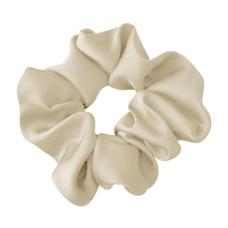 Large Satin Scrunchie Hair Tie Elastic Ponytail Accessory - Cream
