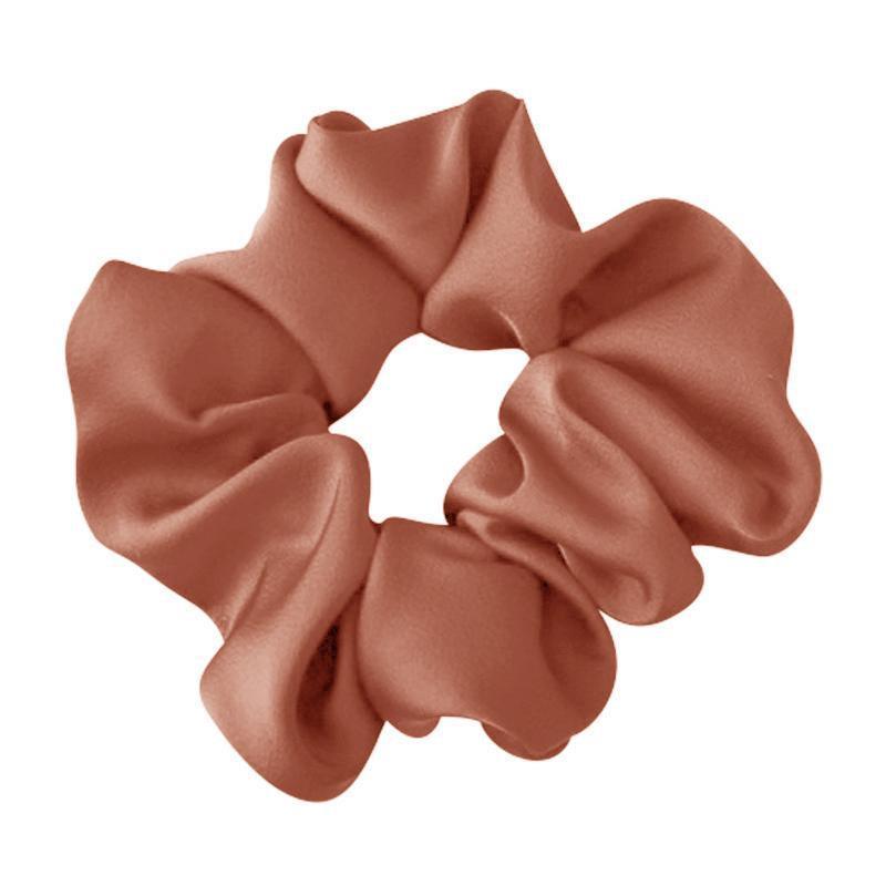 Large Satin Scrunchie Hair Tie Elastic Ponytail Accessory - Dark Pink