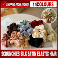 Large Satin Scrunchie Hair Tie Elastic Ponytail Accessory - Mint - view 2