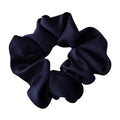Large Satin Scrunchie Hair Tie Elastic Ponytail Accessory - Navy Blue