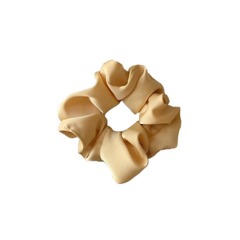 Large Satin Scrunchie Hair Tie Elastic Ponytail Accessory - Yellow