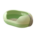 Large Semi-Closed Cat Litter Box with Scoop - Green
