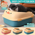 Large Semi-Enclosed Cat Litter Box, Anti-Splash - Green - view 4