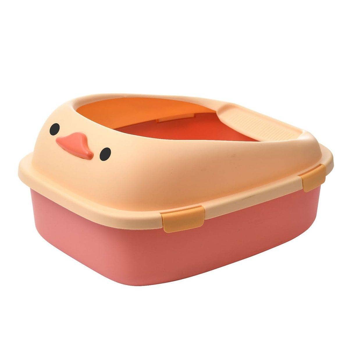 Large Semi-Enclosed Cat Litter Box, Anti-Splash - Pink