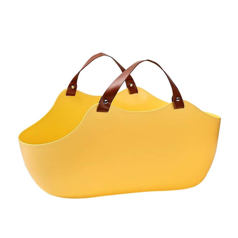 Large Semi-Enclosed Cat Litter Tray with Scoop and Handles - Yellow