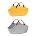 Large Semi-Enclosed Cat Litter Tray with Scoop and Handles - Yellow - view 3
