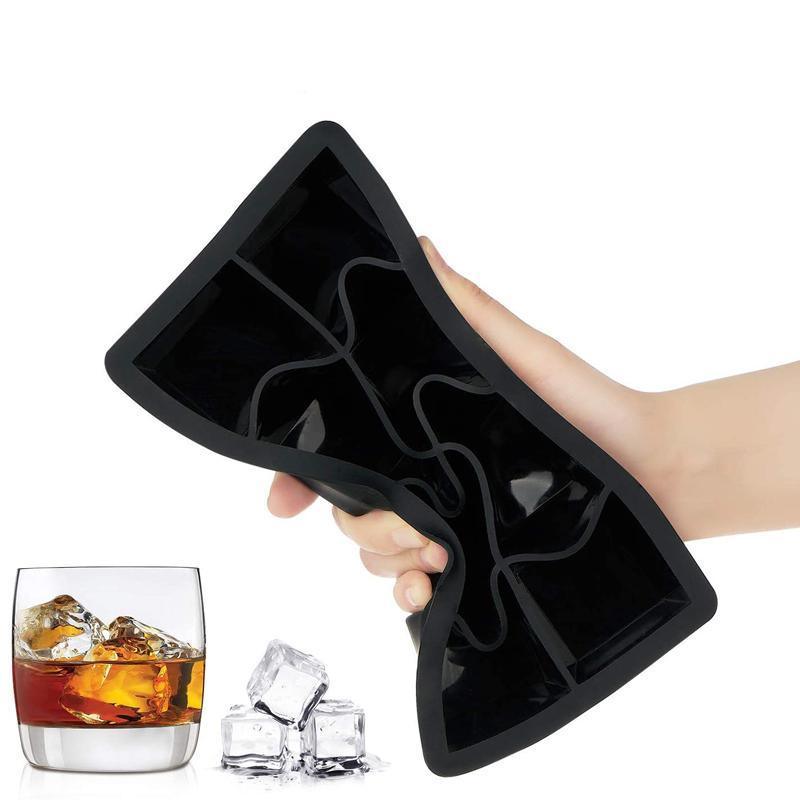Large Silicone Ice Cube Tray, 8 Giant Square Grids - Black - view 4