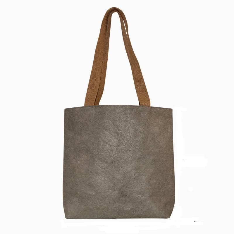 Large Waterproof Paper Tote Bag, Lightweight and Durable - Grey