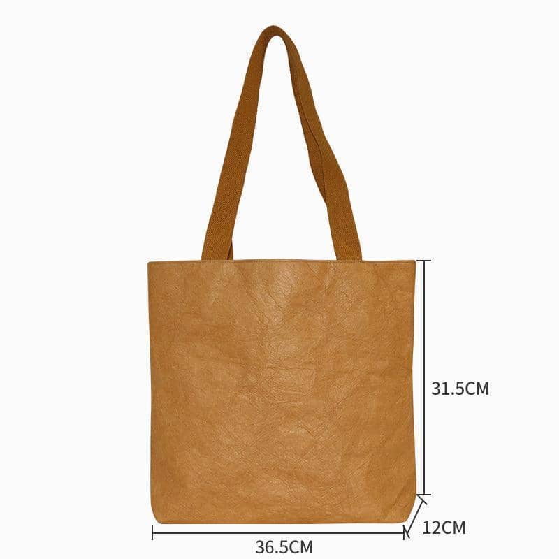 Large Waterproof Paper Tote Bag, Lightweight and Durable - Grey - view 4