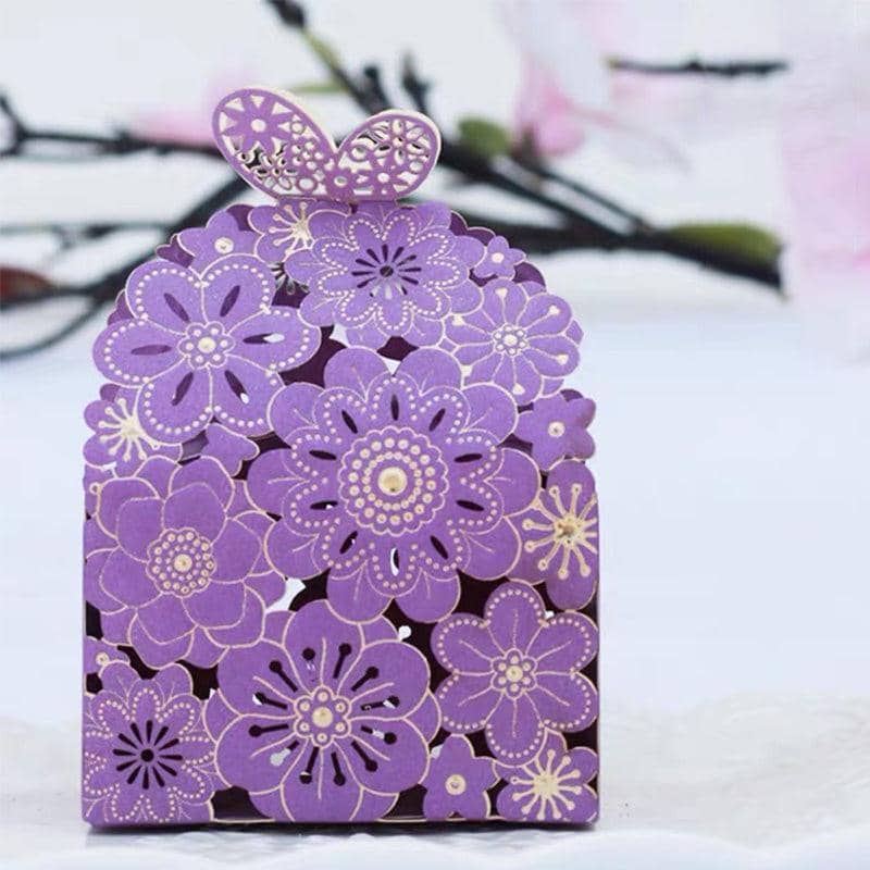 Laser Cut Floral Wedding Favour Boxes - Light Pink, Pack of 12 - view 4