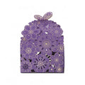 Laser Cut Floral Wedding Favour Boxes - Purple, Pack of 12