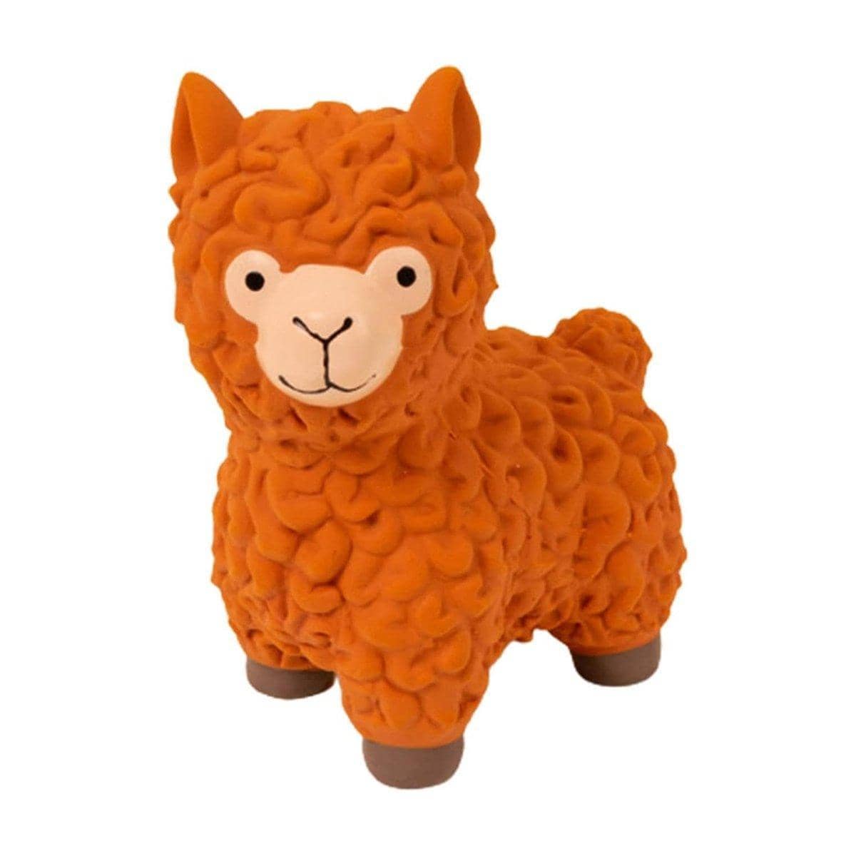 Latex Alpaca Squeaky Dog Teething Chew Toy - Orange