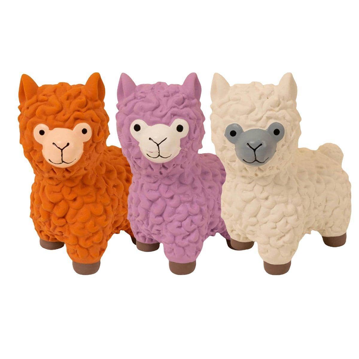 Latex Alpaca Squeaky Dog Teething Chew Toy - Orange - view 3