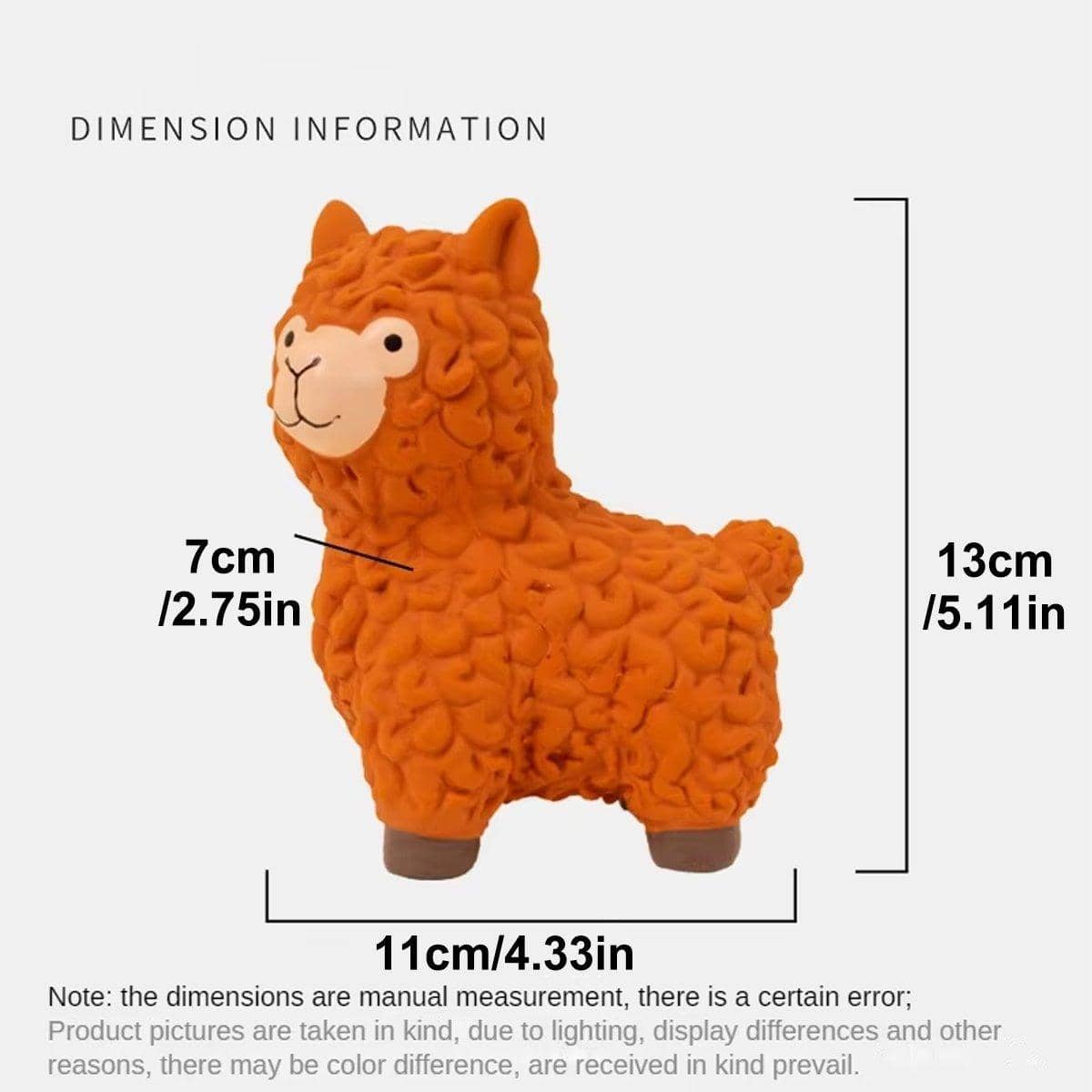 Latex Alpaca Squeaky Dog Teething Chew Toy - Orange - view 4