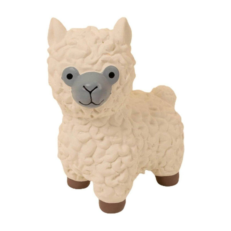 Latex Alpaca Squeaky Dog Teething Chew Toy - White