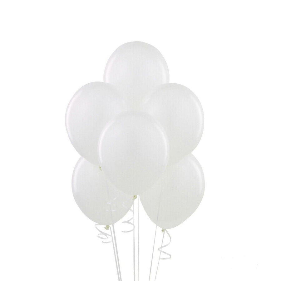 10 Inch (25 cm) Latex Party Balloons, Pack of 100 - White