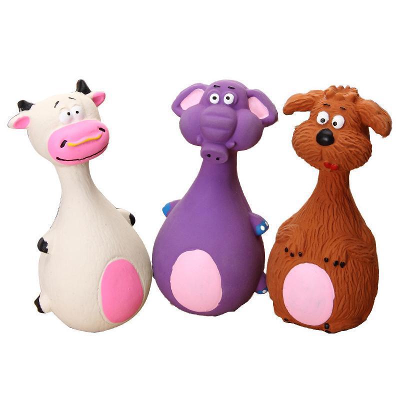 Latex Squeaky Dog Toy Puppy Chew Toy Soft and Interactive - Brown - view 11