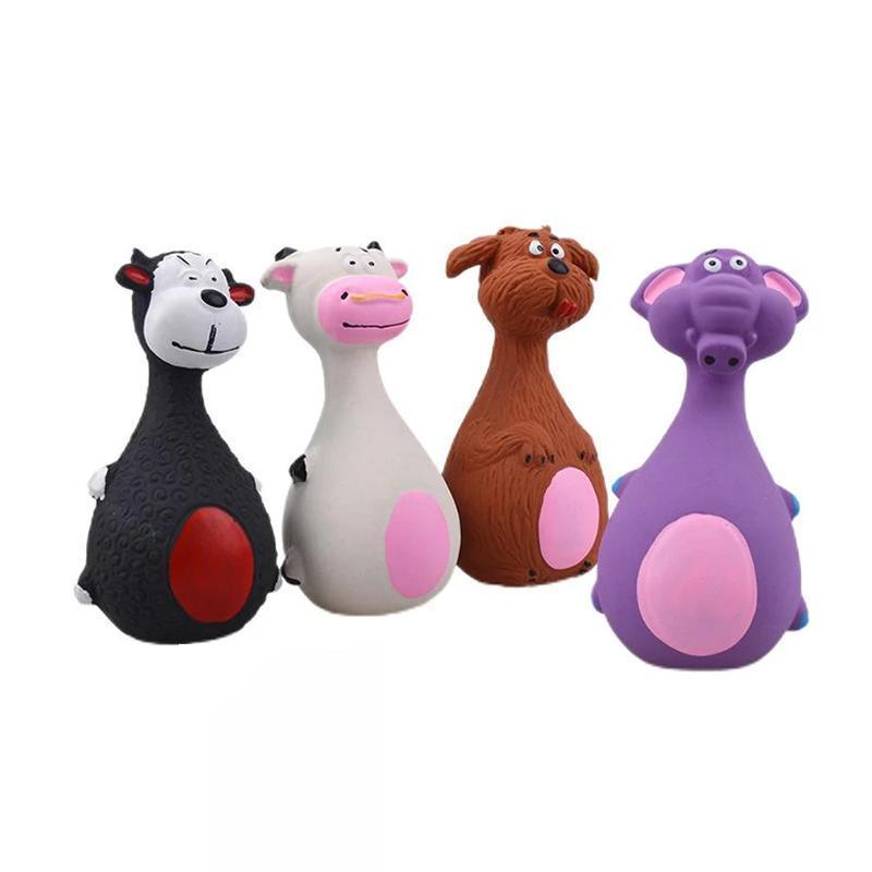 Latex Squeaky Dog Toy Puppy Chew Toy Soft and Interactive - Brown - view 3