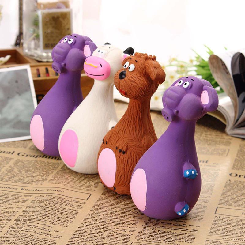 Latex Squeaky Dog Toy Puppy Chew Toy Soft and Interactive - Brown - view 5