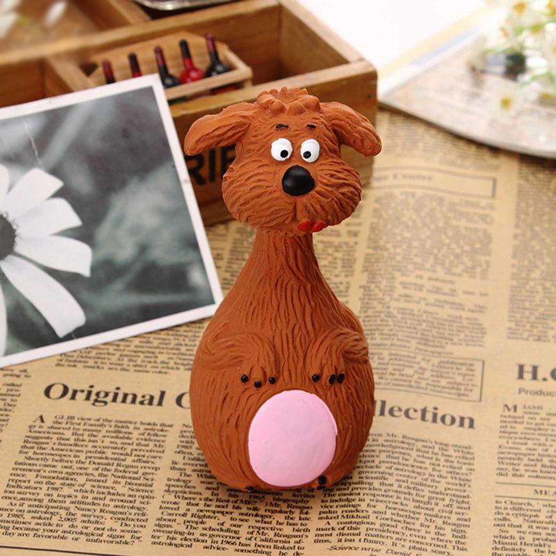 Latex Squeaky Dog Toy Puppy Chew Toy Soft and Interactive - Brown - view 6