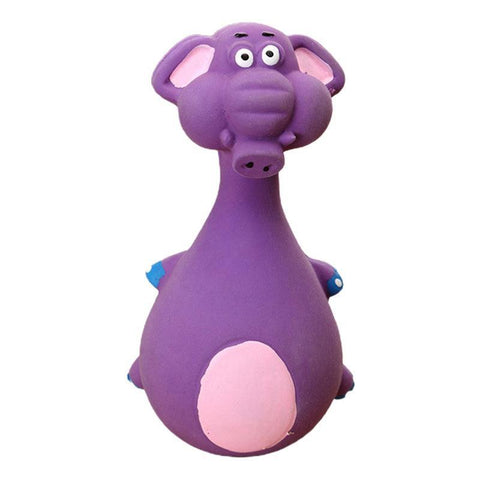 Latex Squeaky Dog Toy Puppy Chew Toy Soft and Interactive - Purple