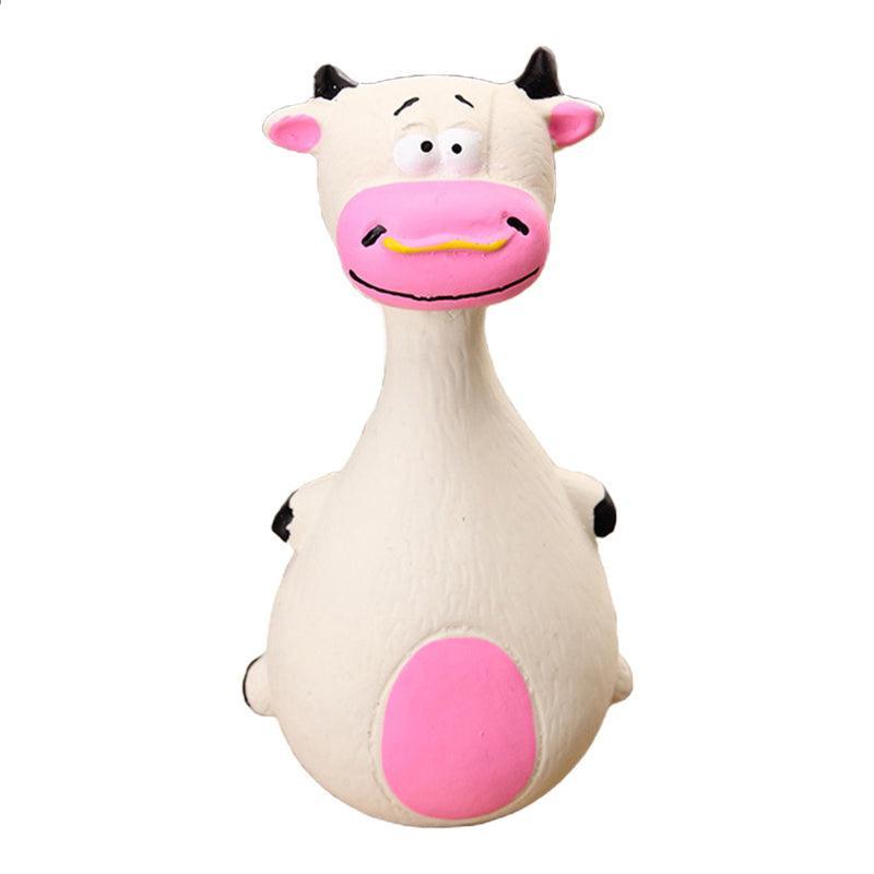 Latex Squeaky Dog Toy Puppy Chew Toy Soft and Interactive - White