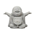 Laughing Buddha Statue Stone Look Cement Figurine for Fish Tanks and Gardens - view 2