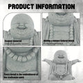 Laughing Buddha Statue Stone Look Cement Figurine for Fish Tanks and Gardens - view 4