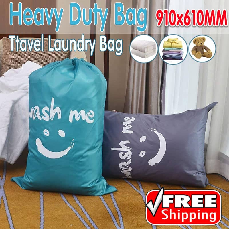 Laundry Bag for Travel and Camping with Drawstring Closure, 91 x 61 cm - Grey - view 2