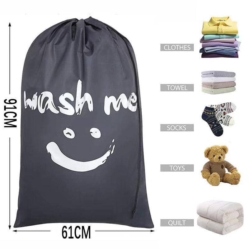 Laundry Bag for Travel and Camping with Drawstring Closure, 91 x 61 cm - Grey - view 4