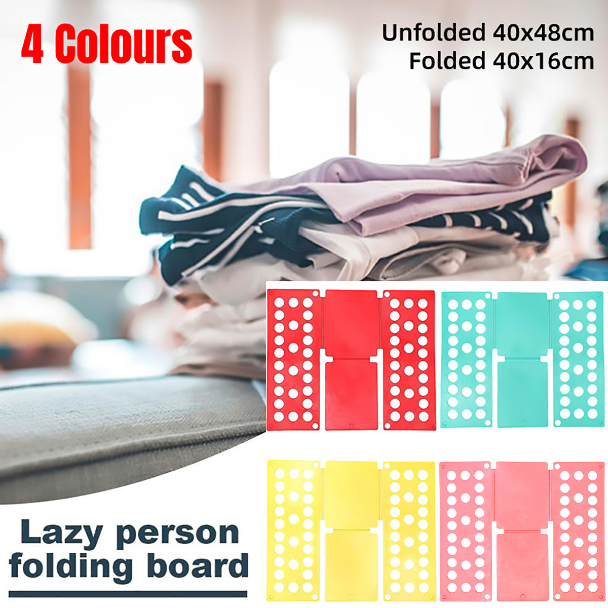 Laundry Clothes Folding Board, Compact Foldable Organiser - Green - view 2
