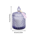 Lavender Scented Soy Wax Candle in Carved Glass Jar, 200 g - view 3