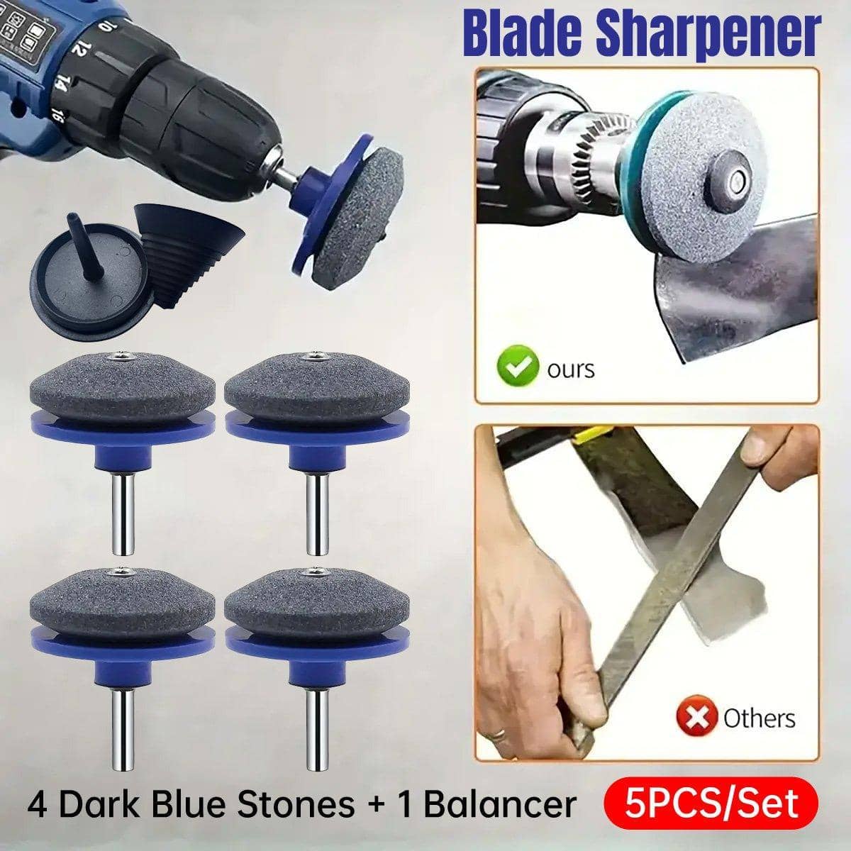 Lawn Mower Blade Sharpener and Balancer Set, 5 Piece - view 4