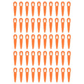Lawn Mower Plastic Blades, 50 Pack - Orange Replacement Blades for Grass Cutting - view 2