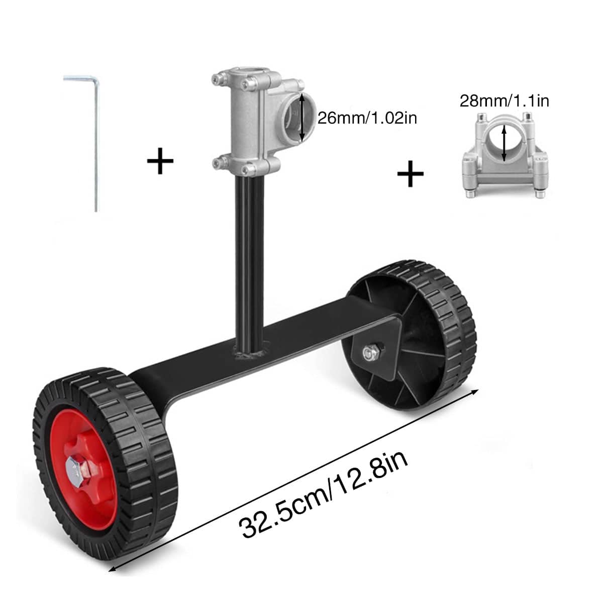 Lawn Mower Support Wheel Kit, 3 Piece Portable Hand Bracket with Wheel - view 3