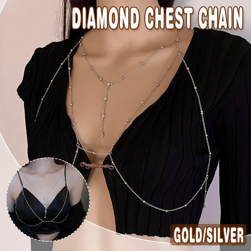 Layered Bikini Body Chain Chest Harness Jewellery - Silver - view 2