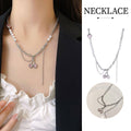 Layered Chain Necklace with Pink Cherry Pendant for Women