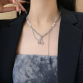 Layered Chain Necklace with Pink Cherry Pendant for Women - view 3