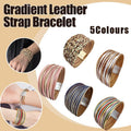 Layered Faux Leather Bracelet with Snap Clasp - Leopard Print - view 2