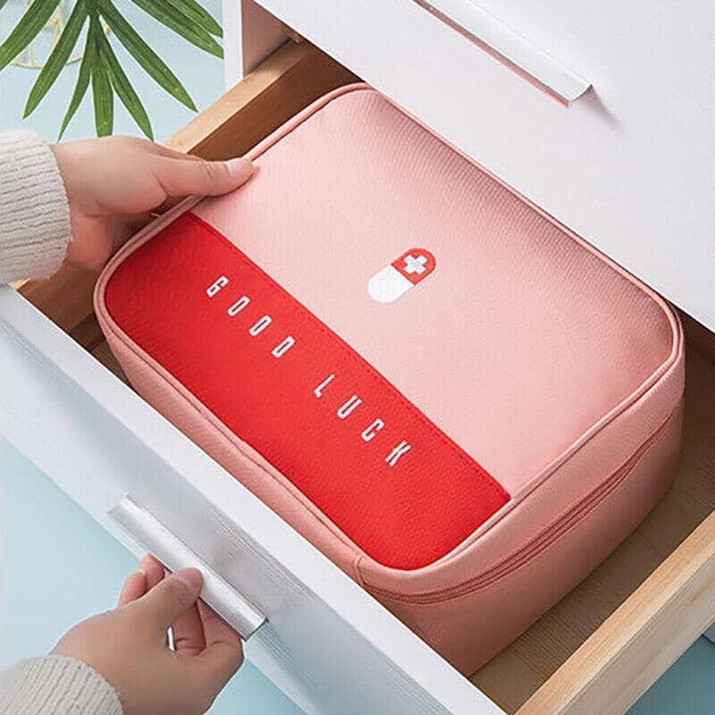 Layered Large Capacity First Aid Storage Organiser Bag - Pink - view 5