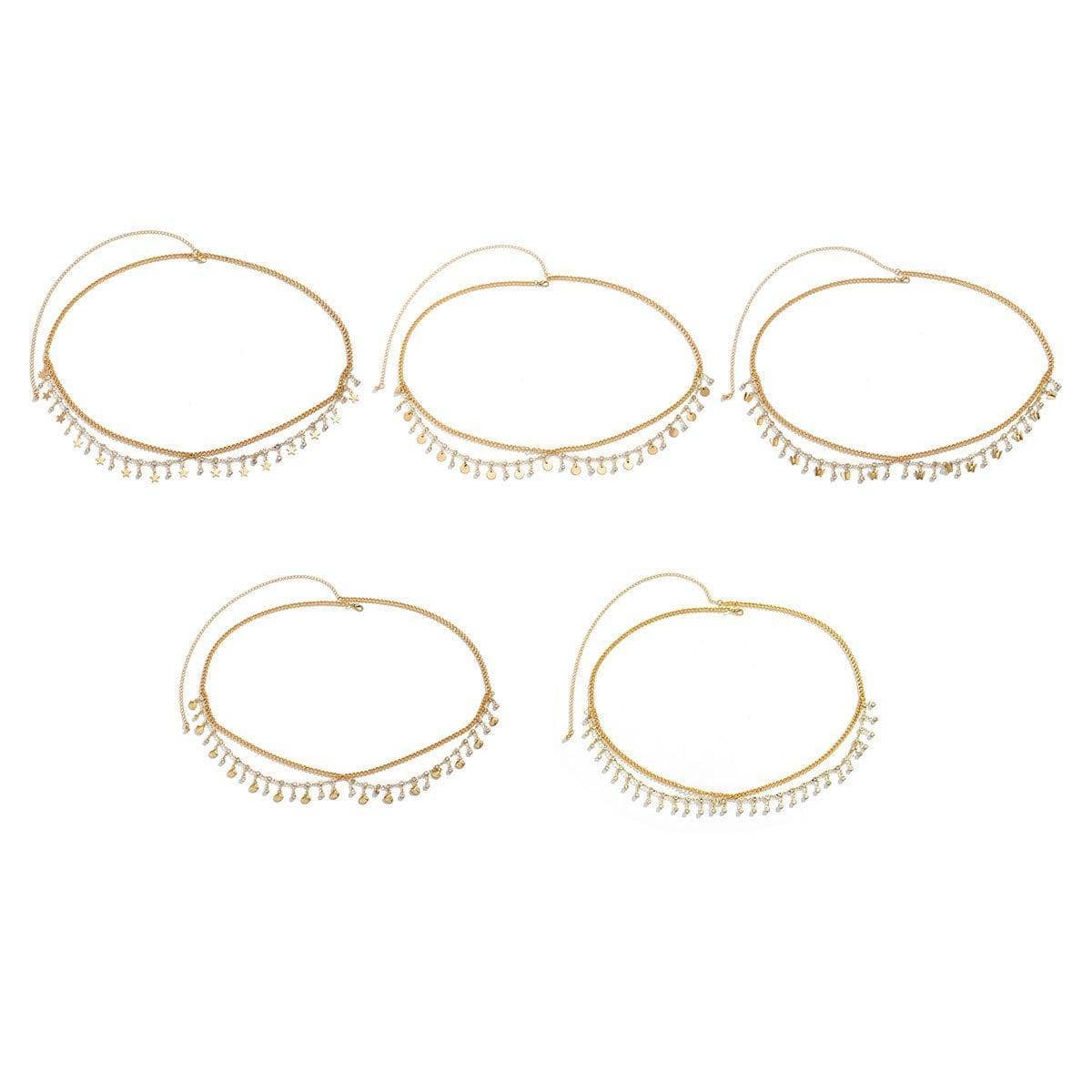 Layered Waist Chain with Adjustable Extension - Gold Discs - view 3