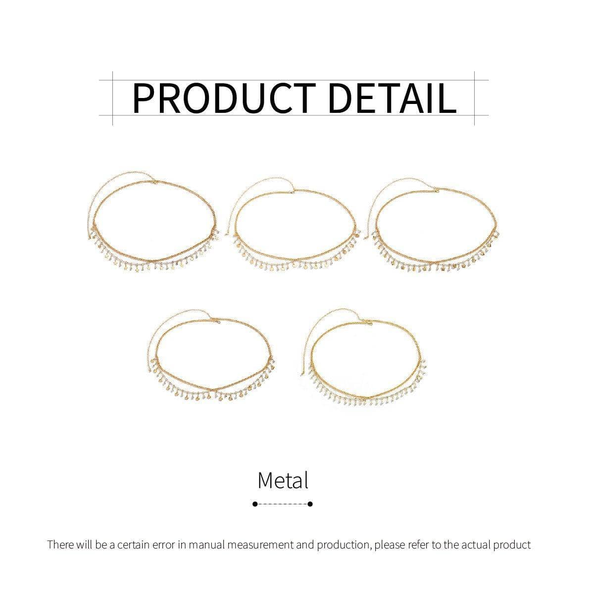 Layered Waist Chain with Adjustable Extension - Gold Pentagram - view 4