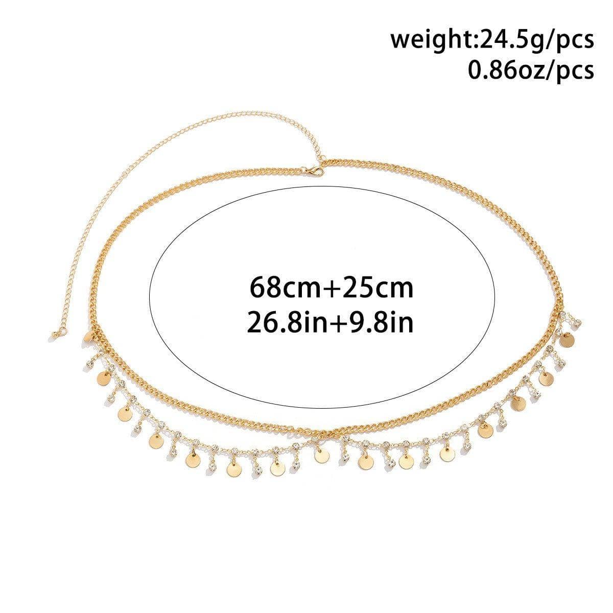 Layered Waist Chain with Adjustable Extension - Gold Pentagram - view 5