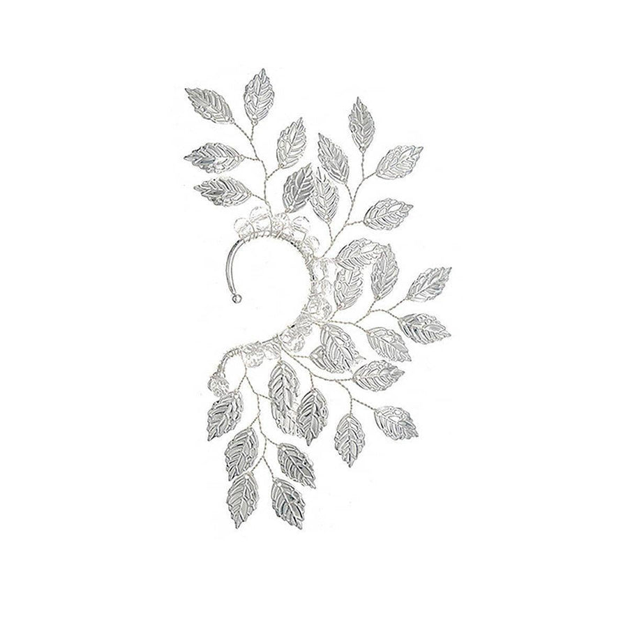 Leaf Ear Cuff with Copper Wire for Left Ear - Silver